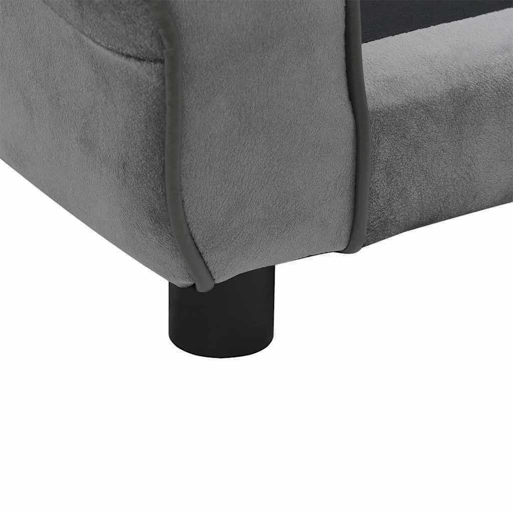 Pohovka pro psy tmavě šedá 72 x 45 x 30 cm plyš
