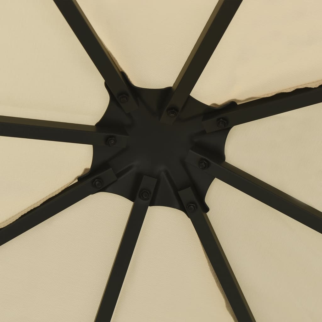 Altán se světelnými LED řetězy 3 x 3 m krémový