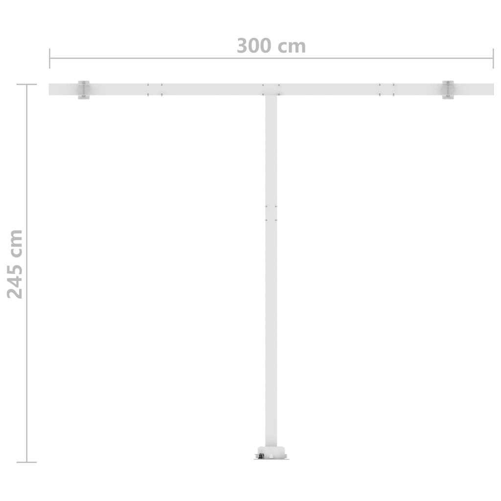 Ručně zatahovací markýza s LED světlem 300 x 250 cm antracitová