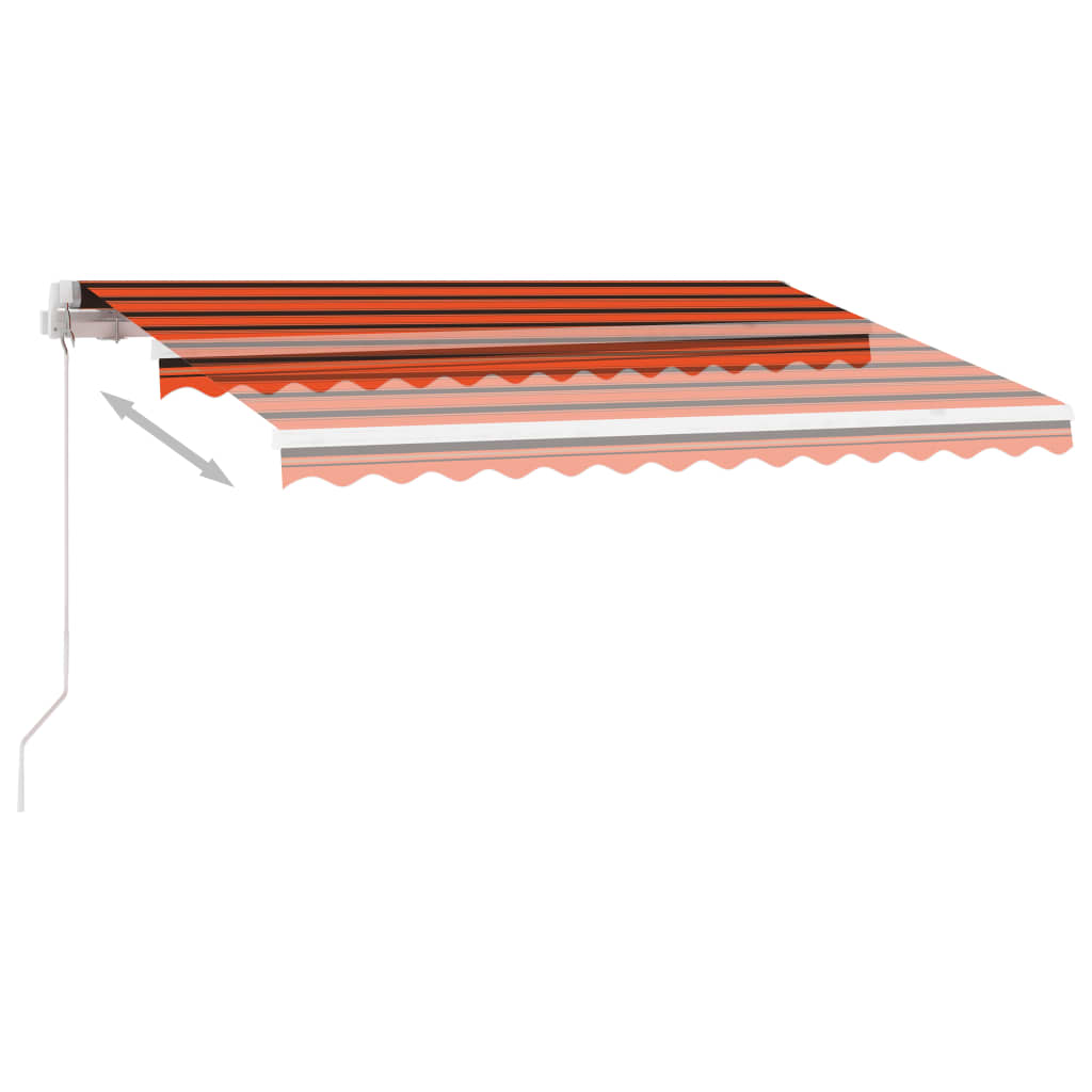 Ručně zatahovací markýza s LED světlem 300x250 cm oranžovohnědá