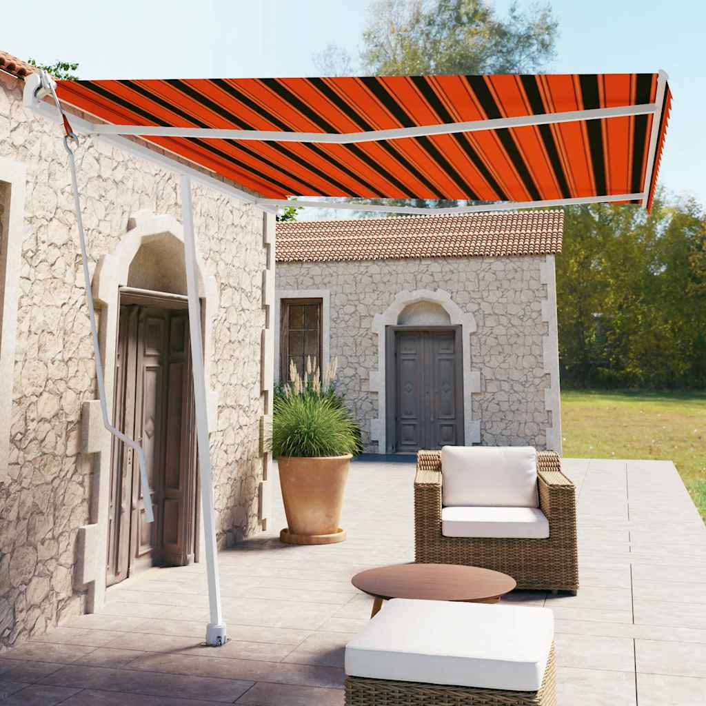 Volně stojící automatická markýza 300 x 250 cm oranžovo-hnědá