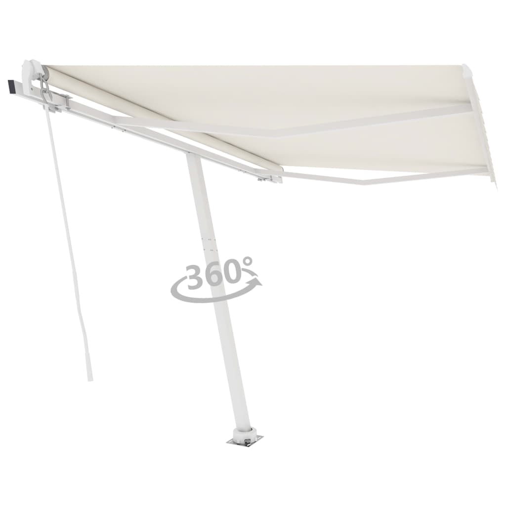 Volně stojící ručně zatahovací markýza 350 x 250 cm krémová