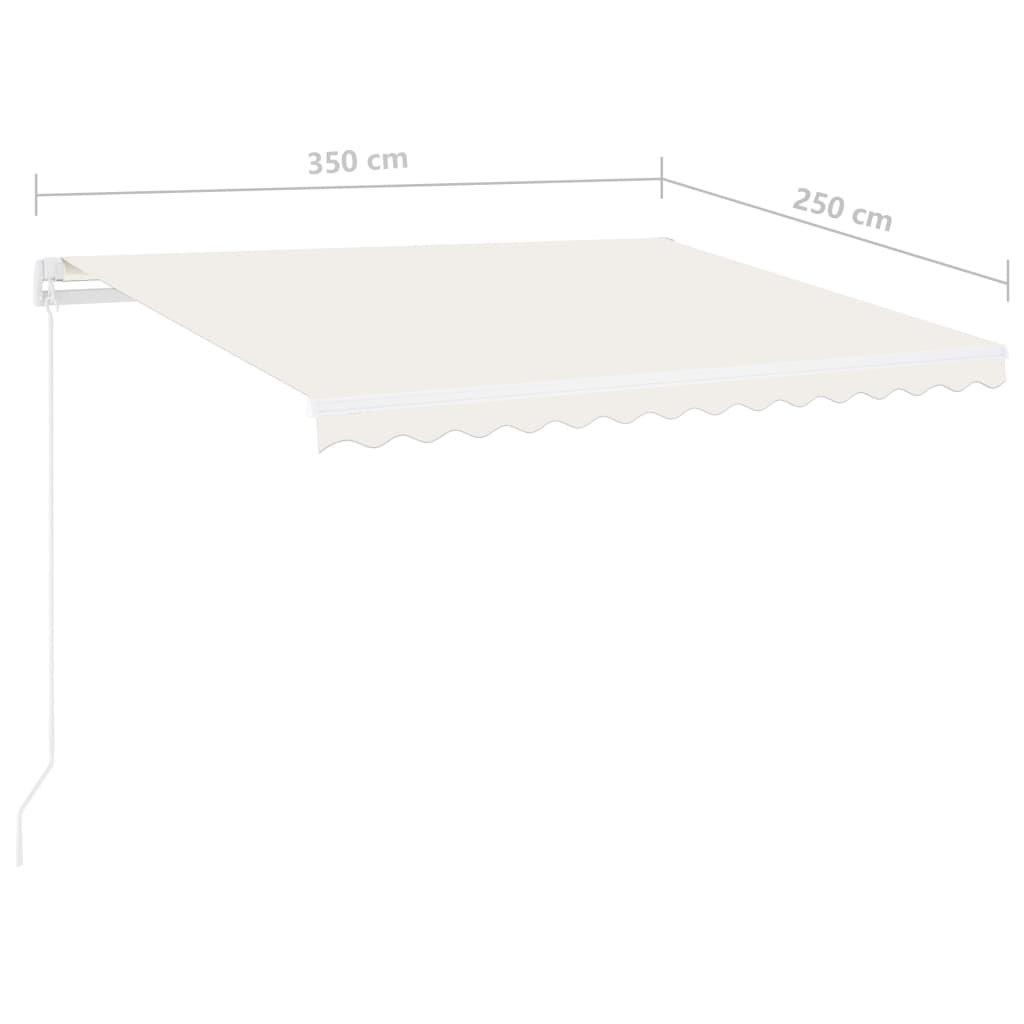 Volně stojící ručně zatahovací markýza 350 x 250 cm krémová