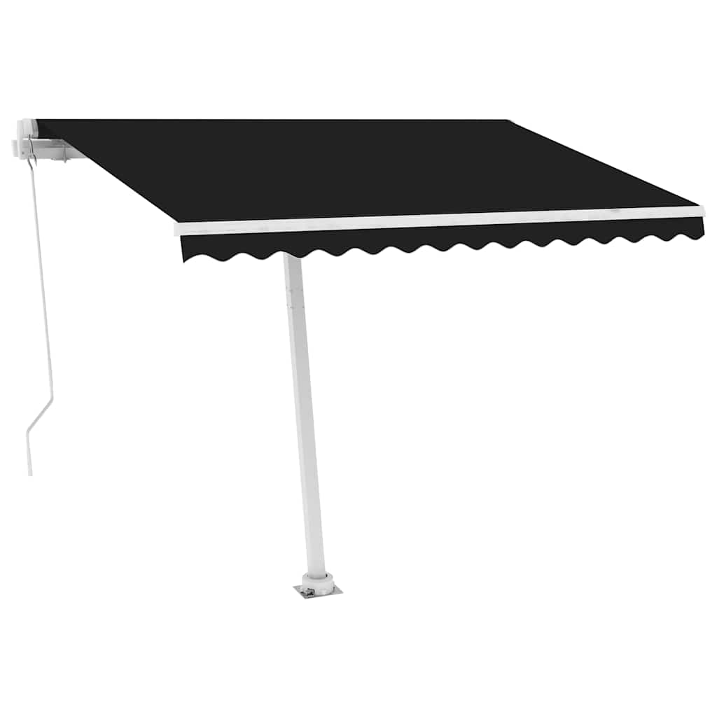 Volně stojící ručně zatahovací markýza 350 x 250 cm antracitová