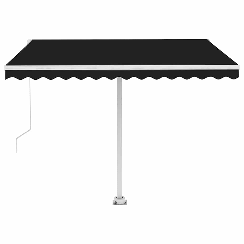 Volně stojící ručně zatahovací markýza 350 x 250 cm antracitová