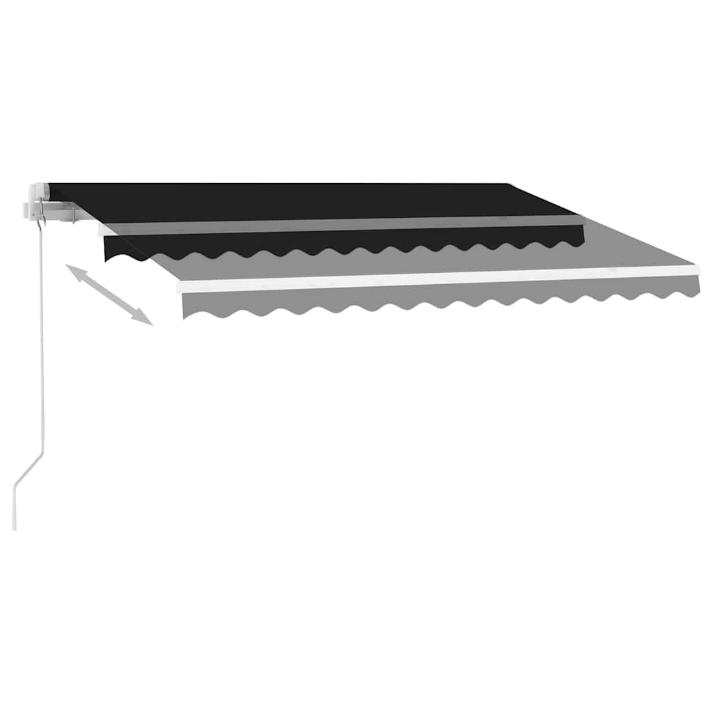 Volně stojící ručně zatahovací markýza 350 x 250 cm antracitová