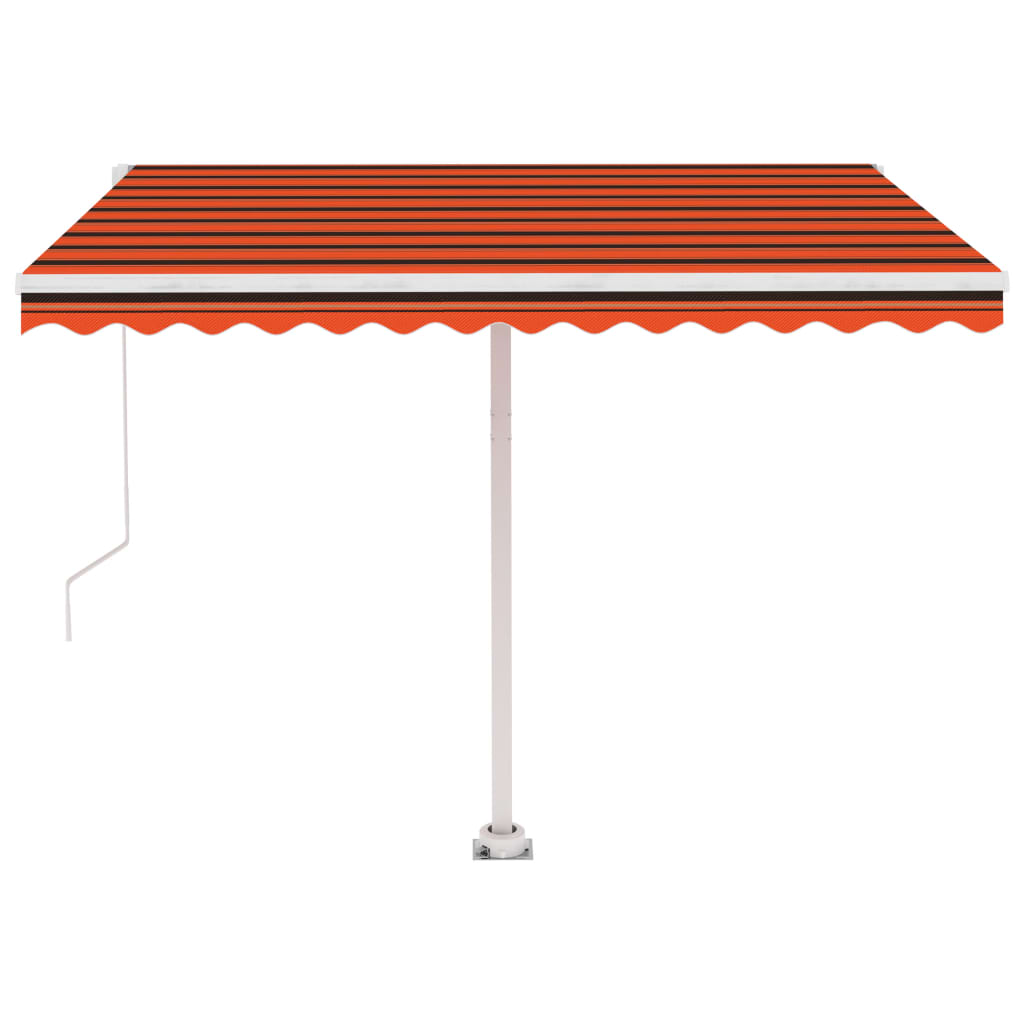Volně stojící ručně zatahovací markýza 350x250 cm oranžovohnědá