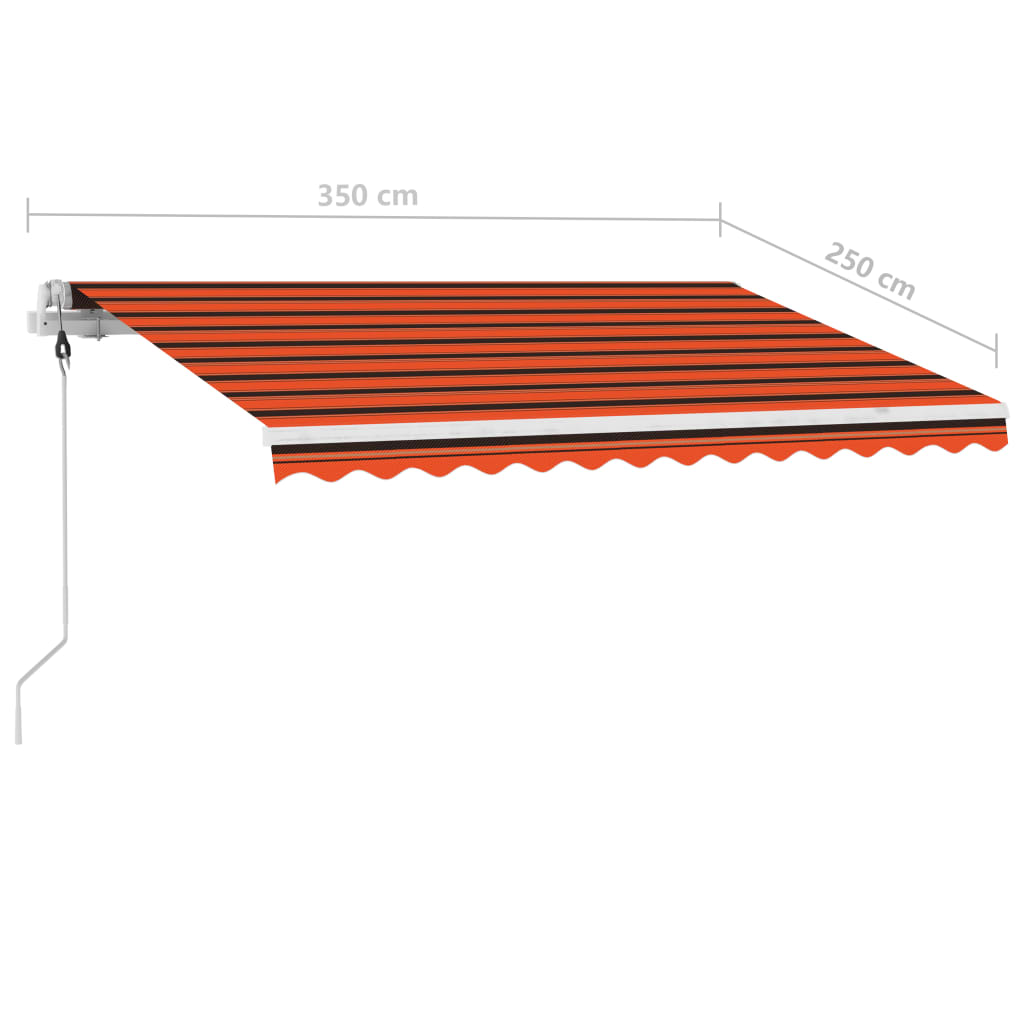 Volně stojící ručně zatahovací markýza 350x250 cm oranžovohnědá