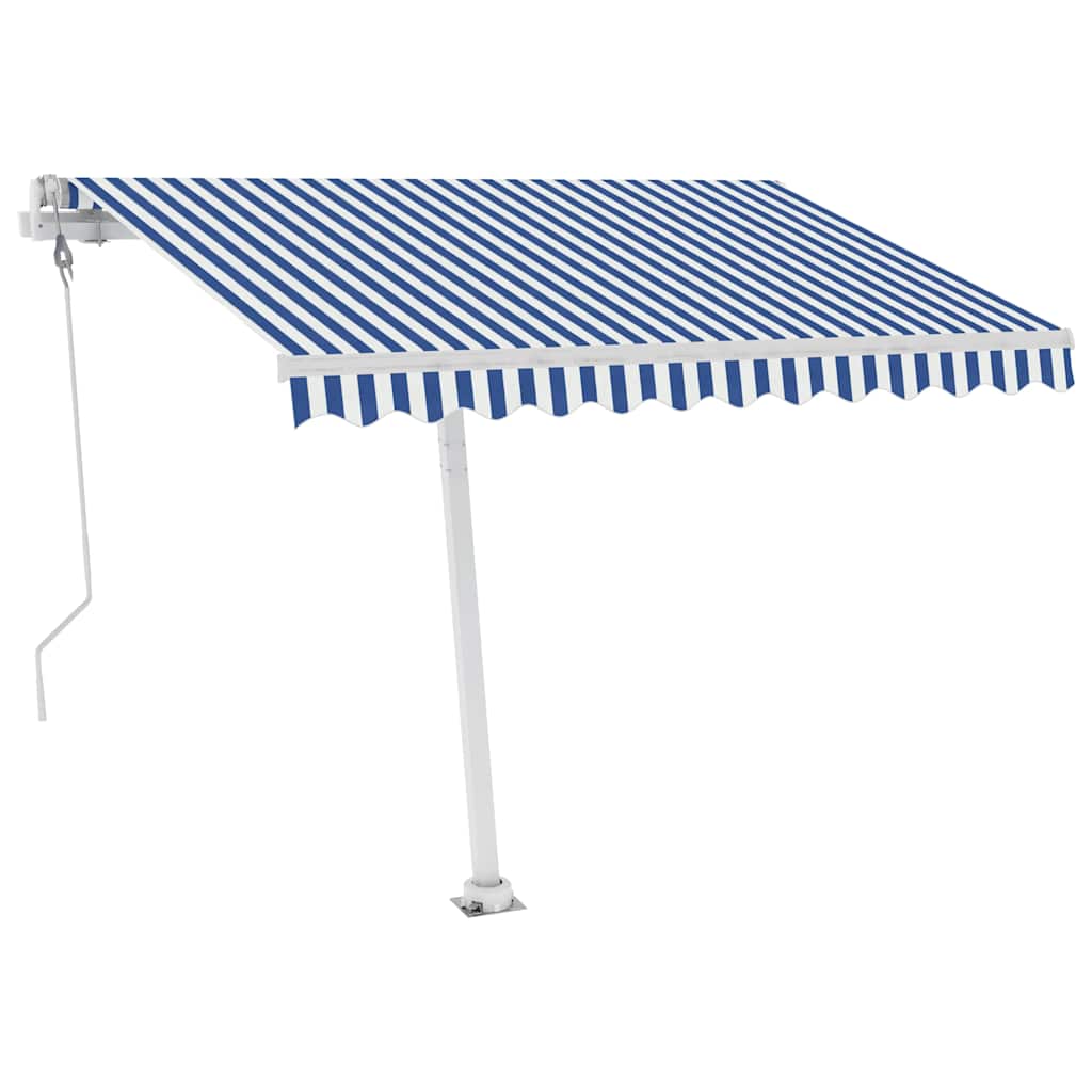 Volně stojící automatická markýza 350 x 250 cm modrá/bílá