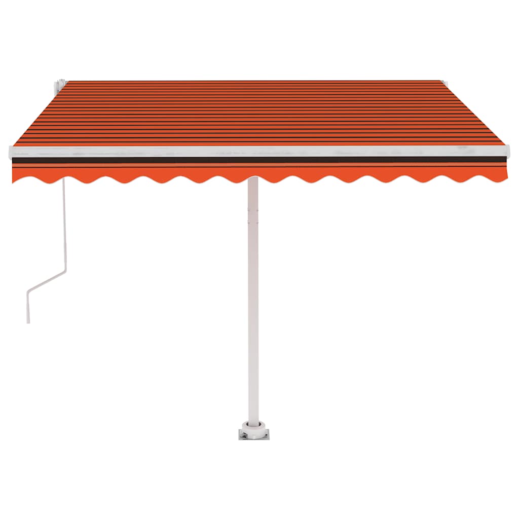 Volně stojící automatická markýza 350 x 250 cm oranžovo-hnědá