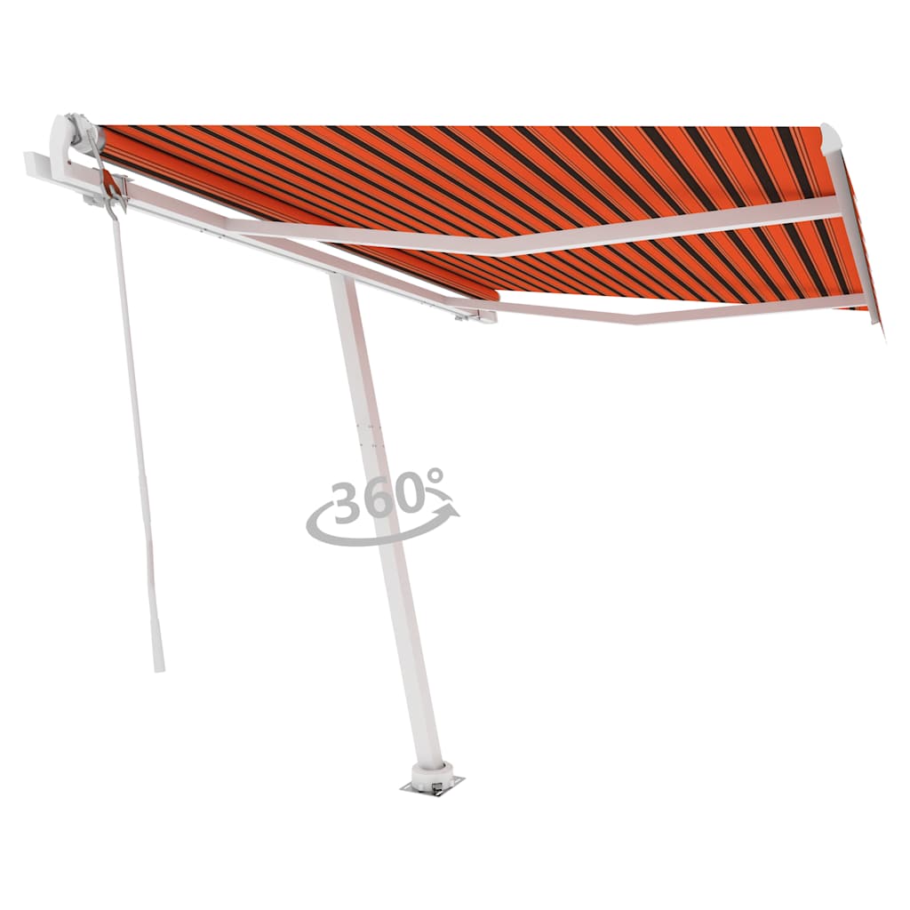 Volně stojící automatická markýza 350 x 250 cm oranžovo-hnědá
