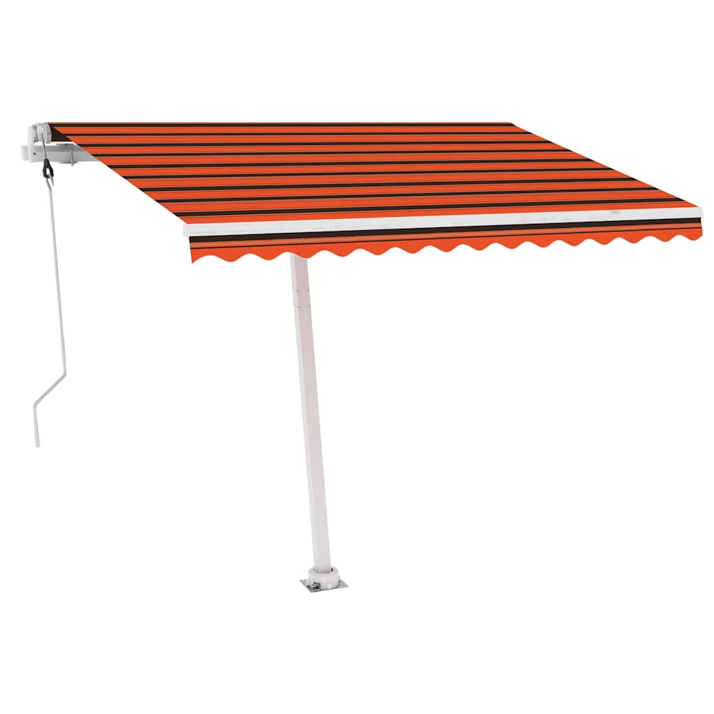 Volně stojící automatická markýza 350 x 250 cm oranžovo-hnědá