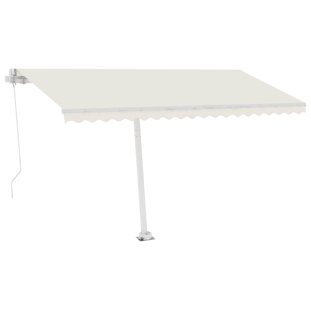 Volně stojící ručně zatahovací markýza 400 x 300 cm krémová