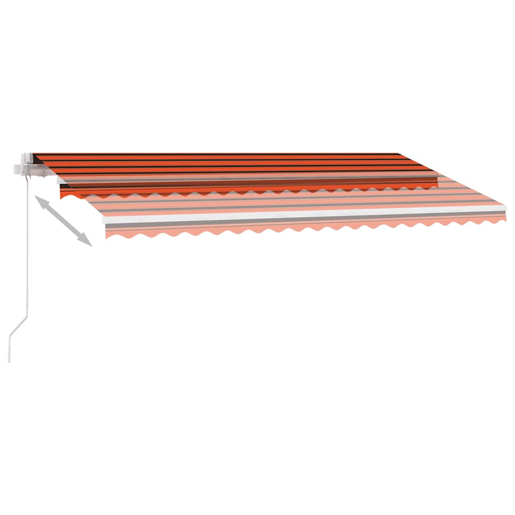 Volně stojící ručně zatahovací markýza 400x300 cm oranžovohnědá