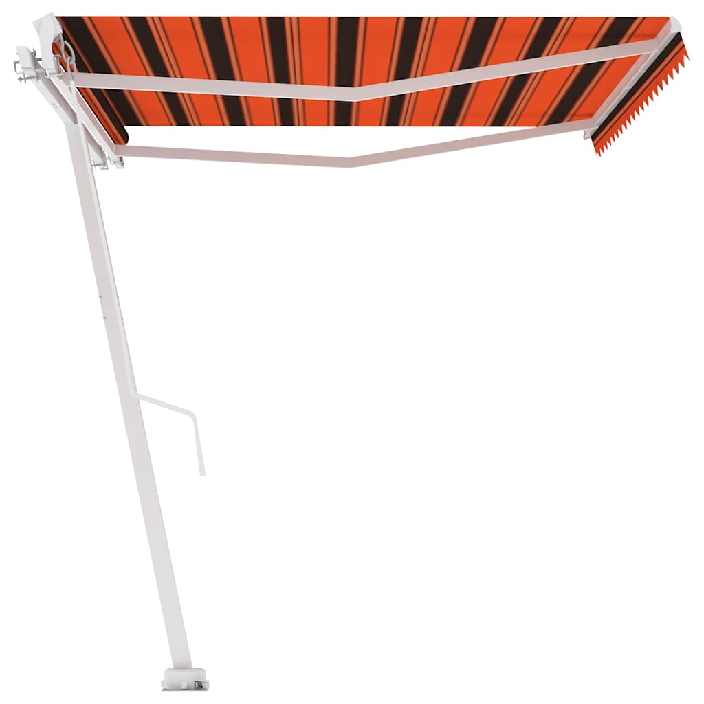 Volně stojící ručně zatahovací markýza 400x300 cm oranžovohnědá