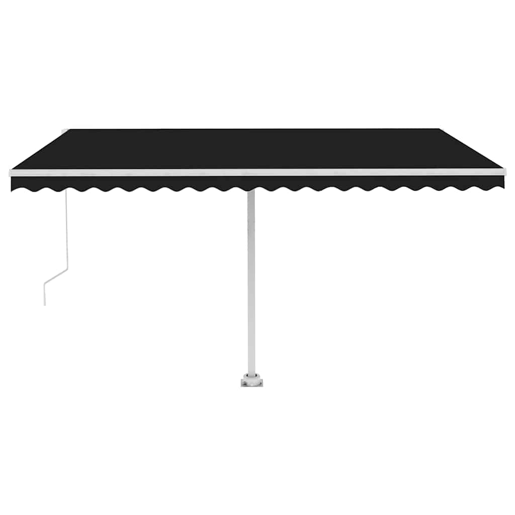 Ručně zatahovací markýza s LED světlem 450 x 300 cm antracitová