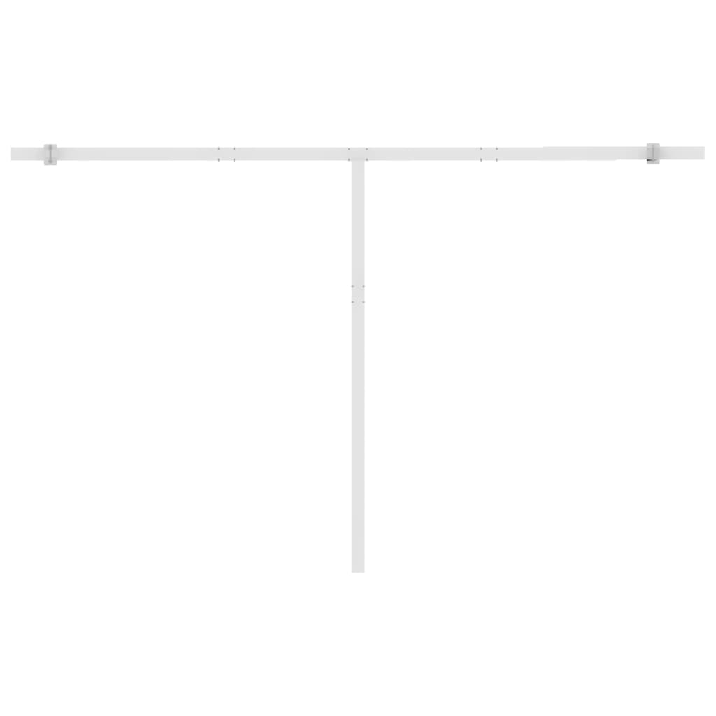 Ručně zatahovací markýza s LED světlem 450x300 cm oranžovohnědá