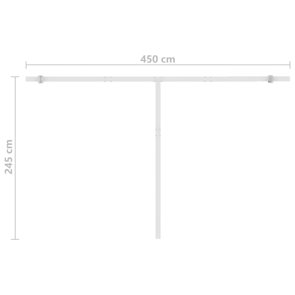 Ručně zatahovací markýza s LED světlem 450x300 cm oranžovohnědá