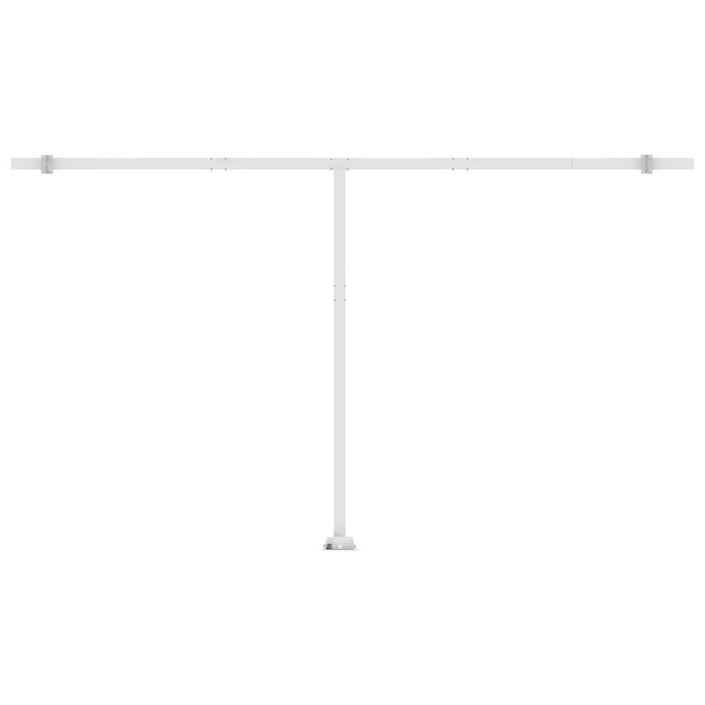 Ručně zatahovací markýza s LED světlem 500x300 cm modrobílá