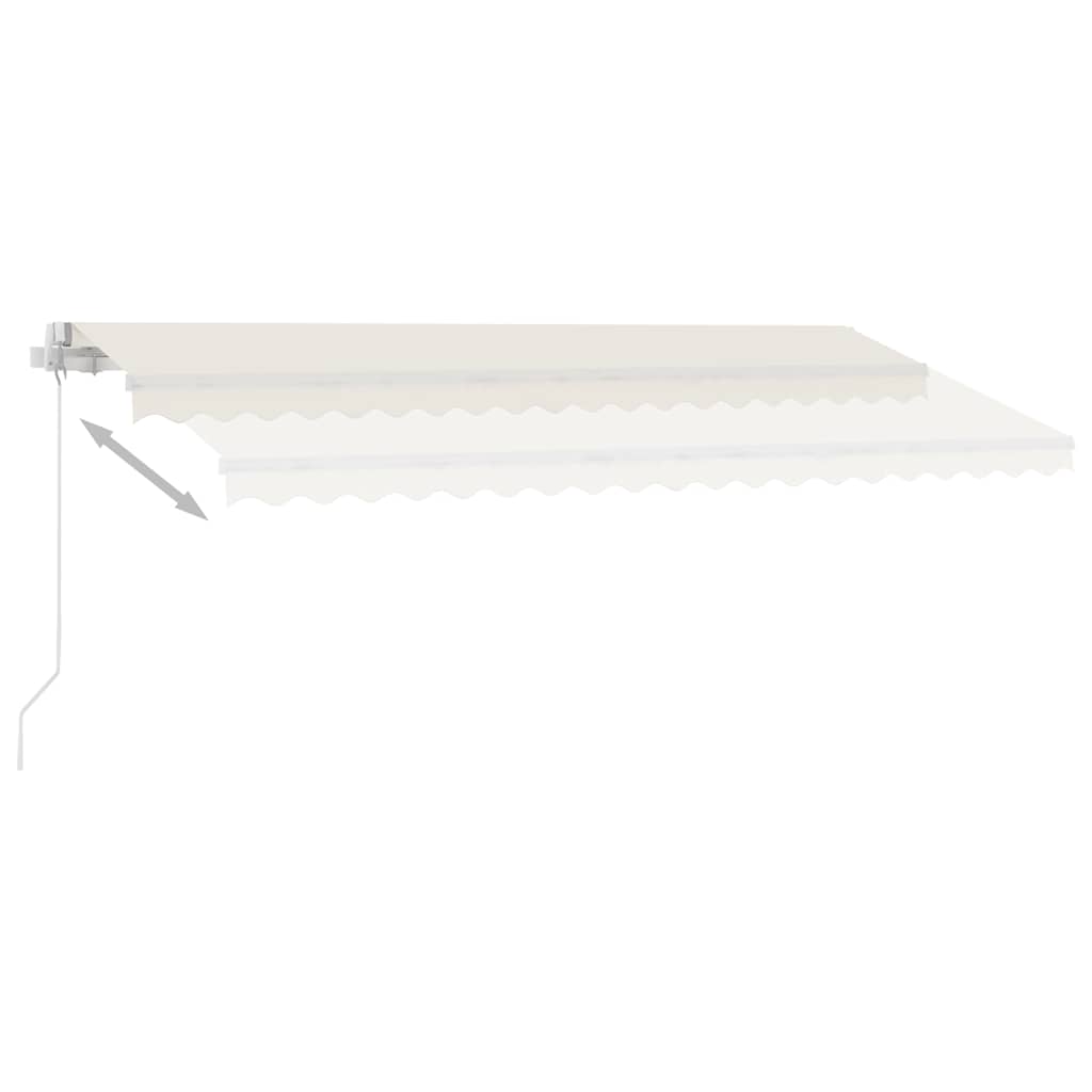 Ručně zatahovací markýza s LED světlem 400 x 350 cm krémová