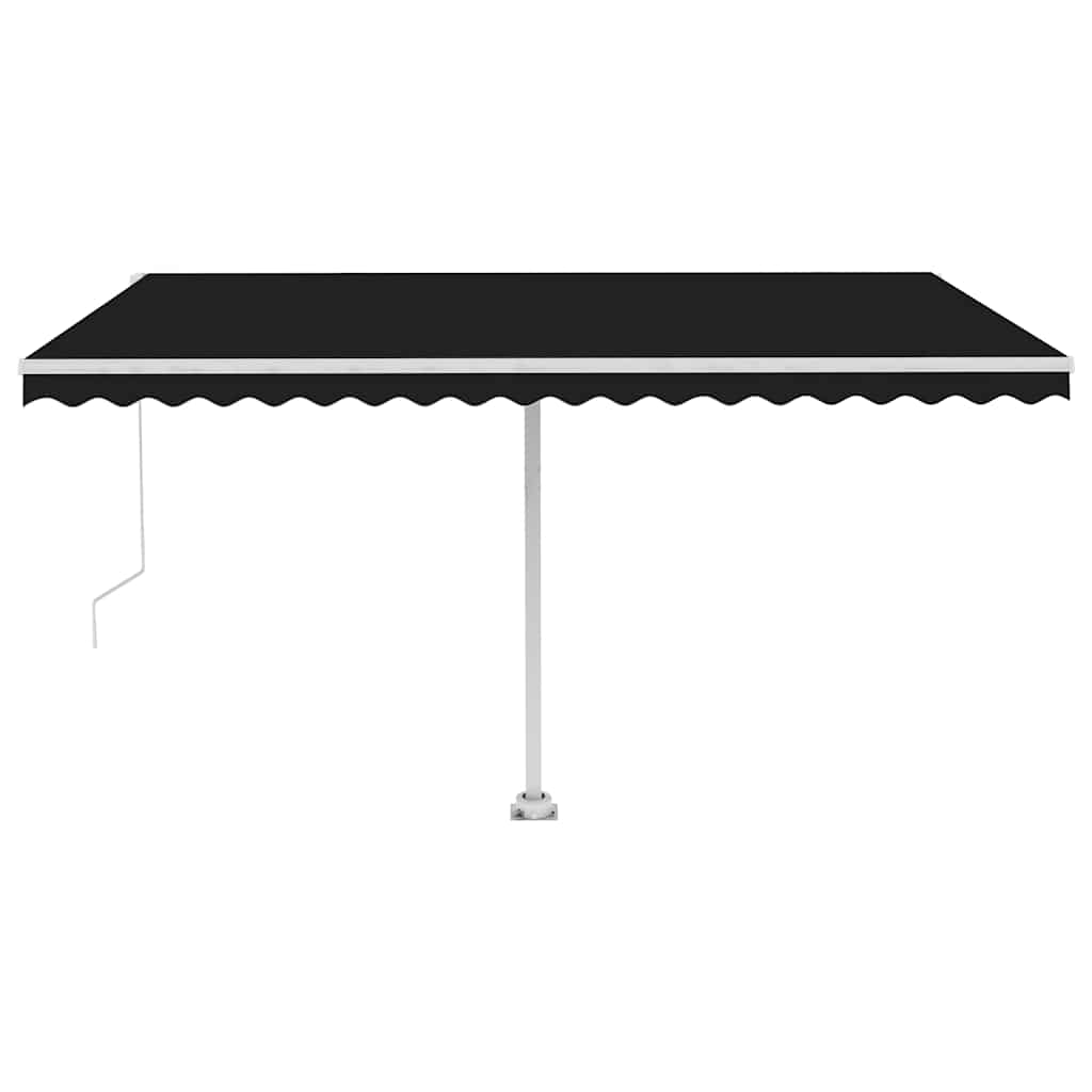 Ručně zatahovací markýza s LED světlem 400 x 350 cm antracitová