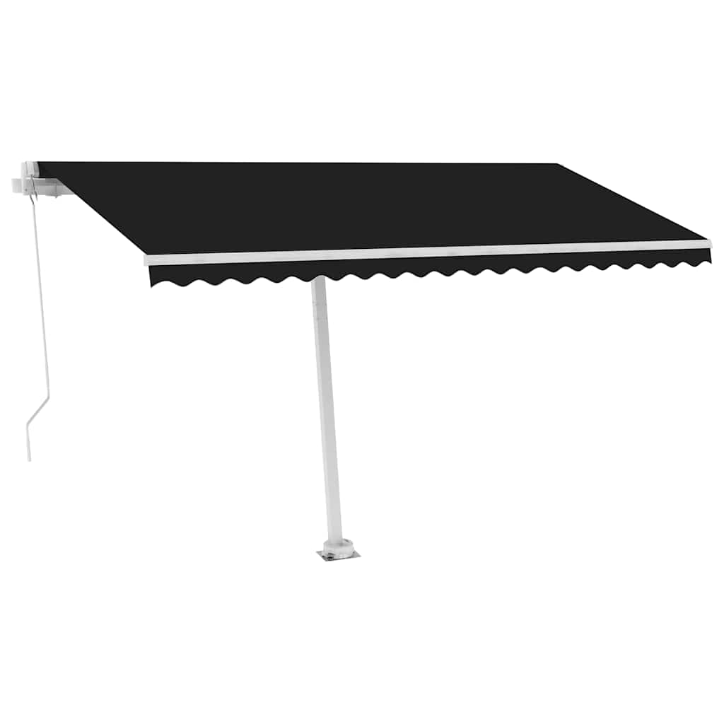 Ručně zatahovací markýza s LED světlem 400 x 350 cm antracitová