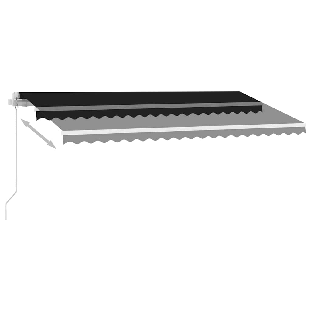 Ručně zatahovací markýza s LED světlem 400 x 350 cm antracitová