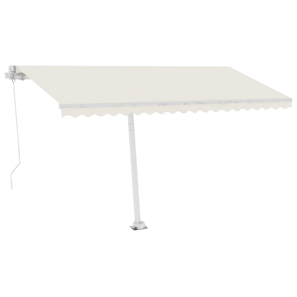 Volně stojící ručně zatahovací markýza 450 x 350 cm krémová
