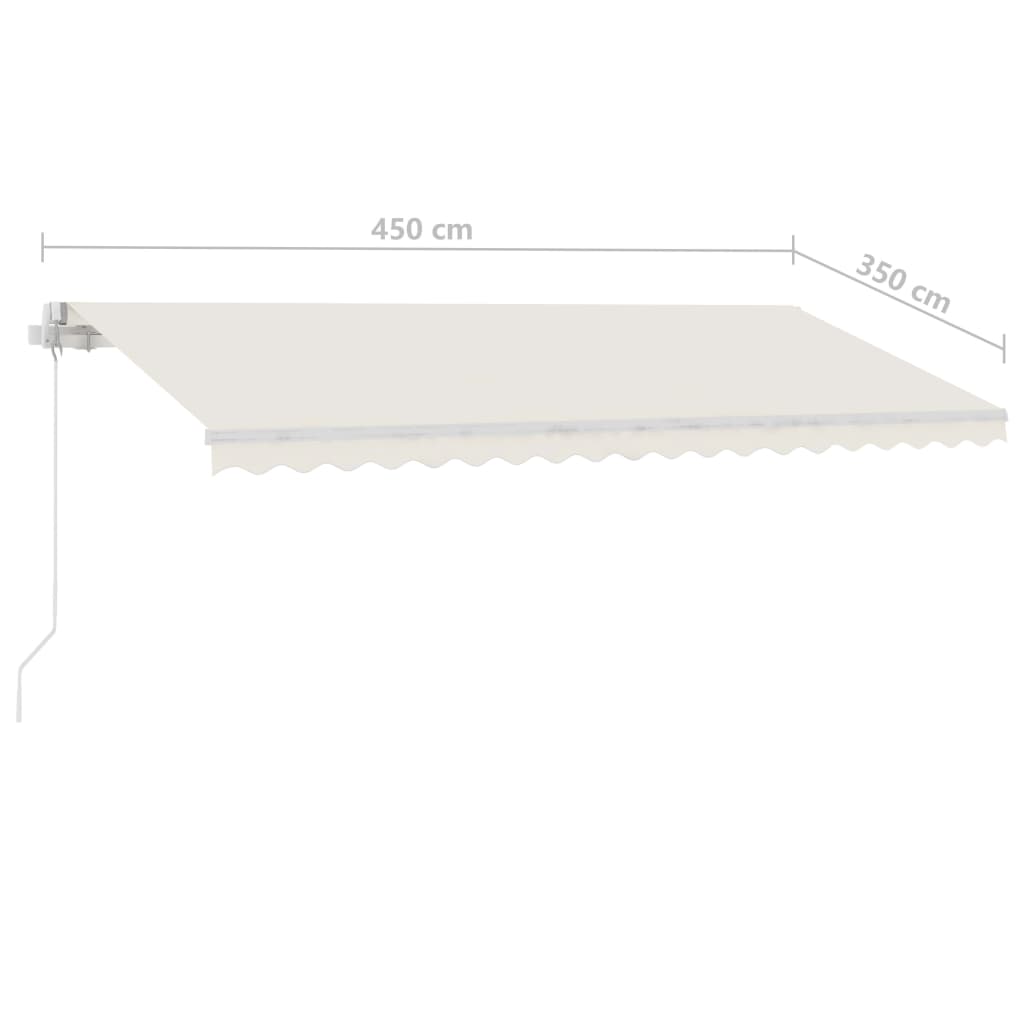 Volně stojící ručně zatahovací markýza 450 x 350 cm krémová