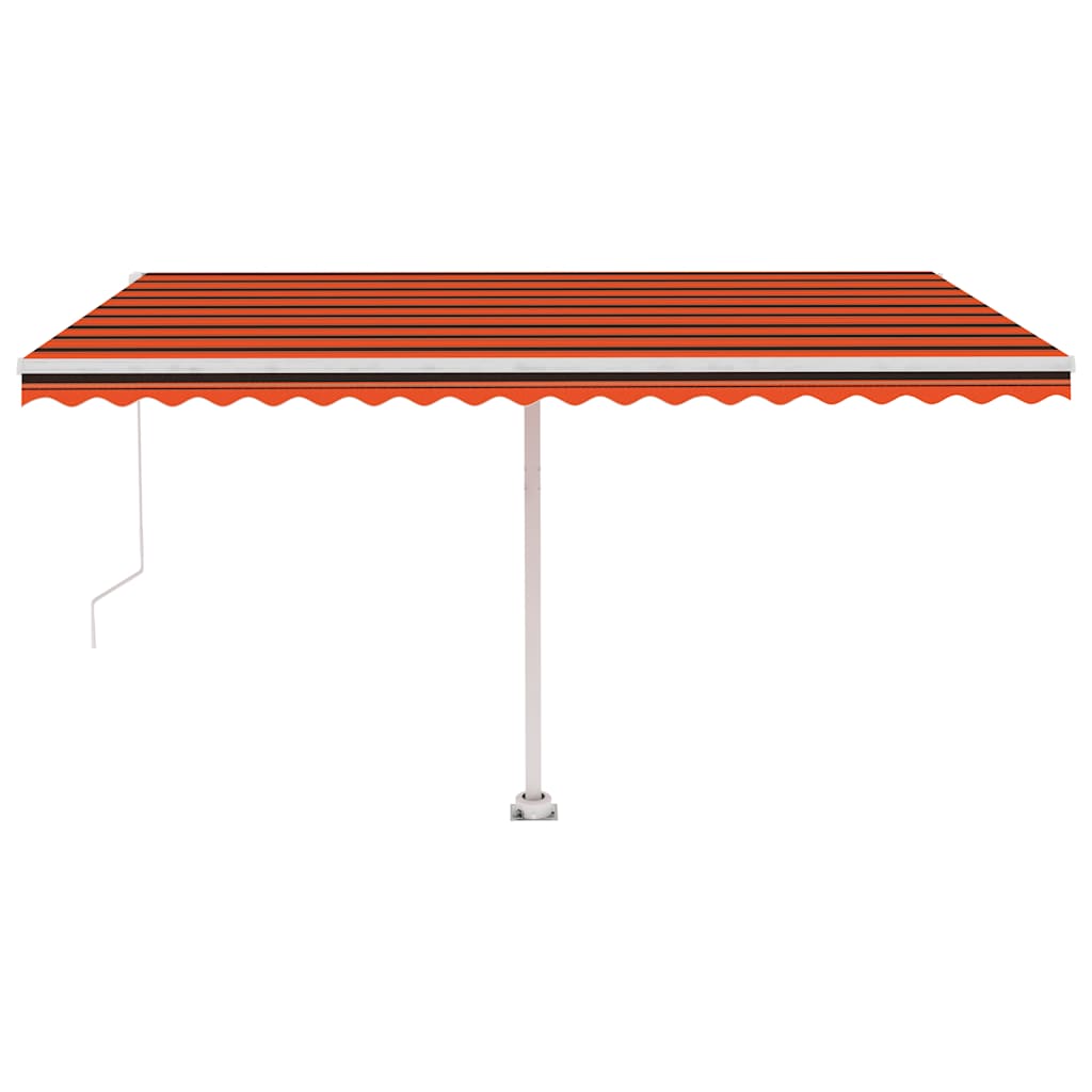 Volně stojící ručně zatahovací markýza 450x350 cm oranžovohnědá