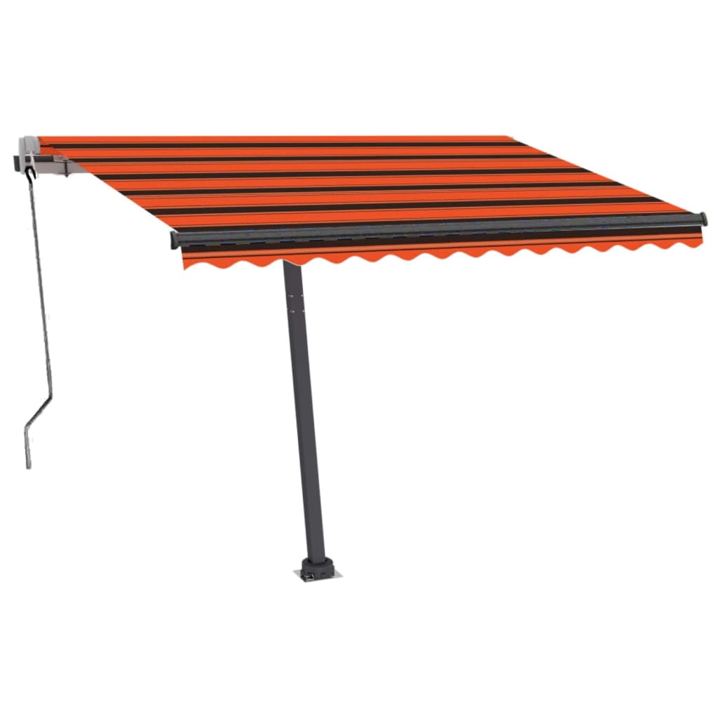 Volně stojící automatická markýza 300 x 250 cm oranžová/hnědá