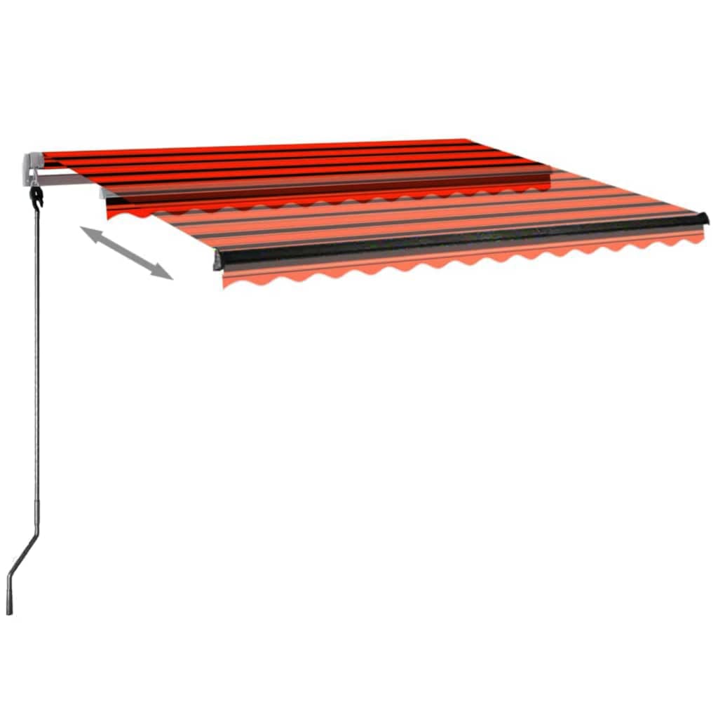 Volně stojící automatická markýza 300 x 250 cm oranžová/hnědá