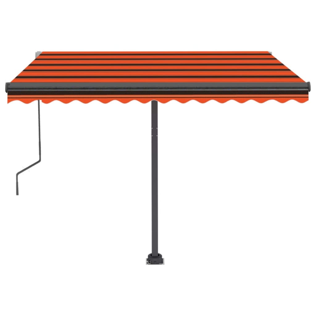 Volně stojící automatická markýza 300 x 250 cm oranžová/hnědá
