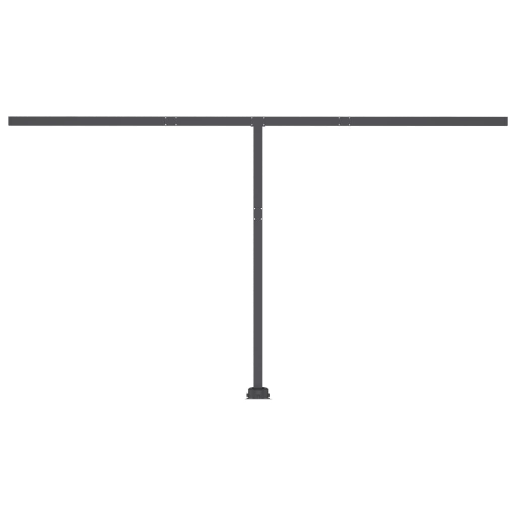 Ručně zatahovací markýza s LED světlem 450 x 350 cm antracitová