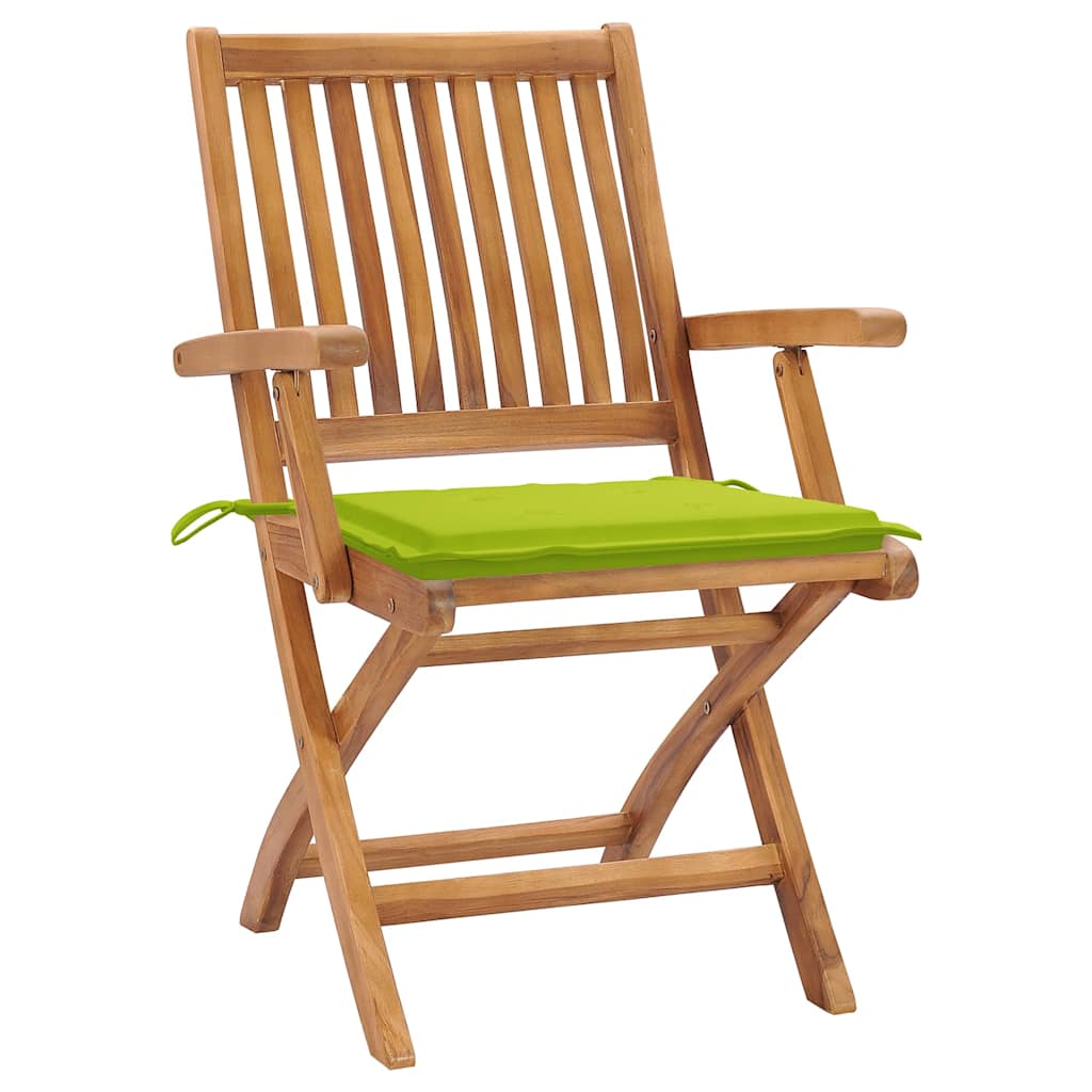 Skládací zahradní židle s poduškami 4 ks masivní teak