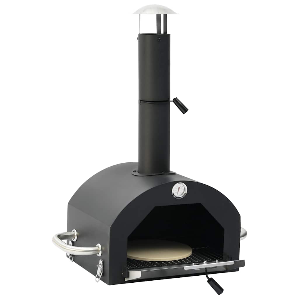 Venkovní pec na pizzu a gril 3 v 1 černá