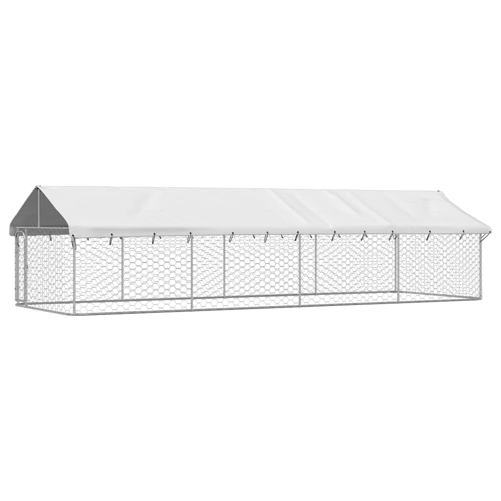 Venkovní psí kotec se střechou 600 x 200 x 150 cm