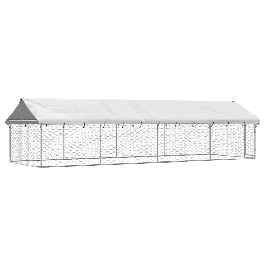 Venkovní psí kotec se střechou 600 x 200 x 150 cm