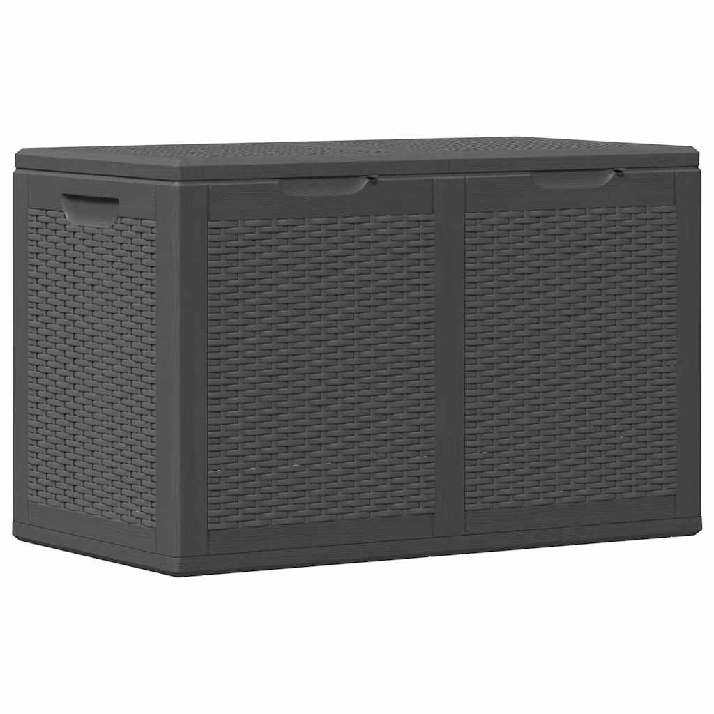 Zahradní úložný box 180 l černý PP ratan