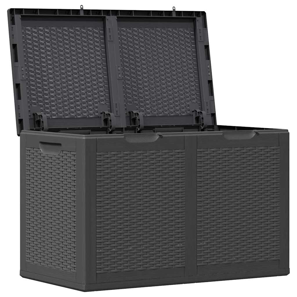 Zahradní úložný box 180 l černý PP ratan