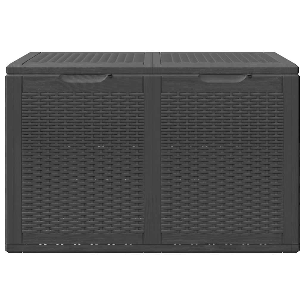 Zahradní úložný box 180 l černý PP ratan
