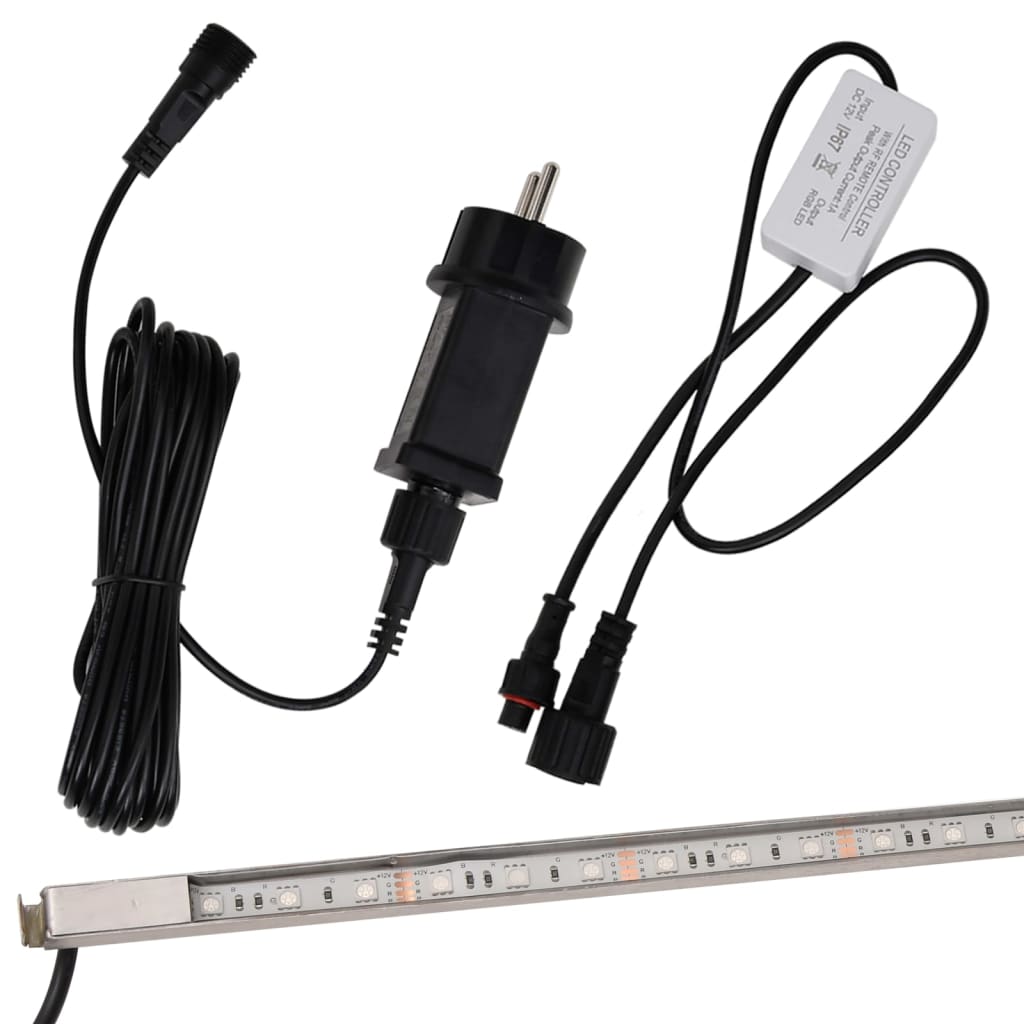 Přelivový vodopád s RGB LED osvětlením nerezová ocel 90 cm