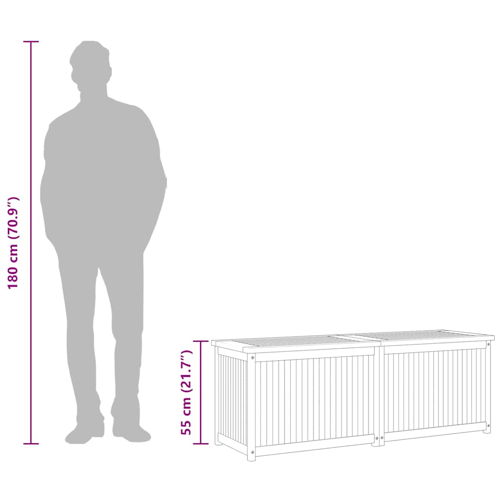 Zahradní box 150 x 50 x 55 cm masivní teakové dřevo