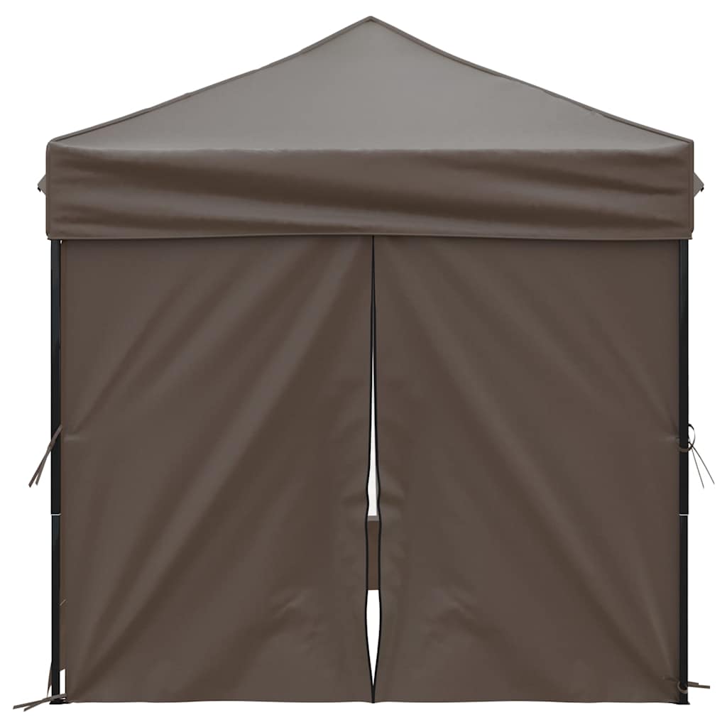 Skládací party stan s bočními stěnami taupe 2 x 2 m