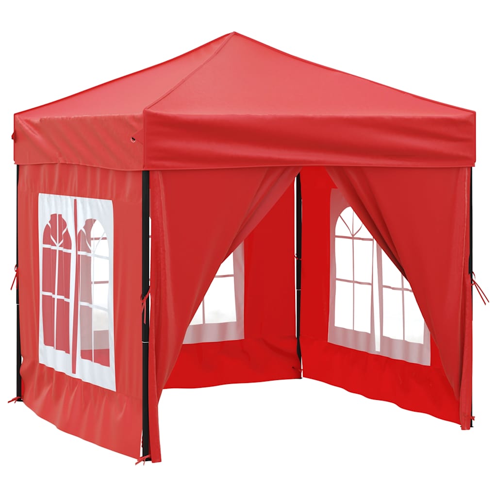 Skládací party stan s bočními stěnami červený 2 x 2 m