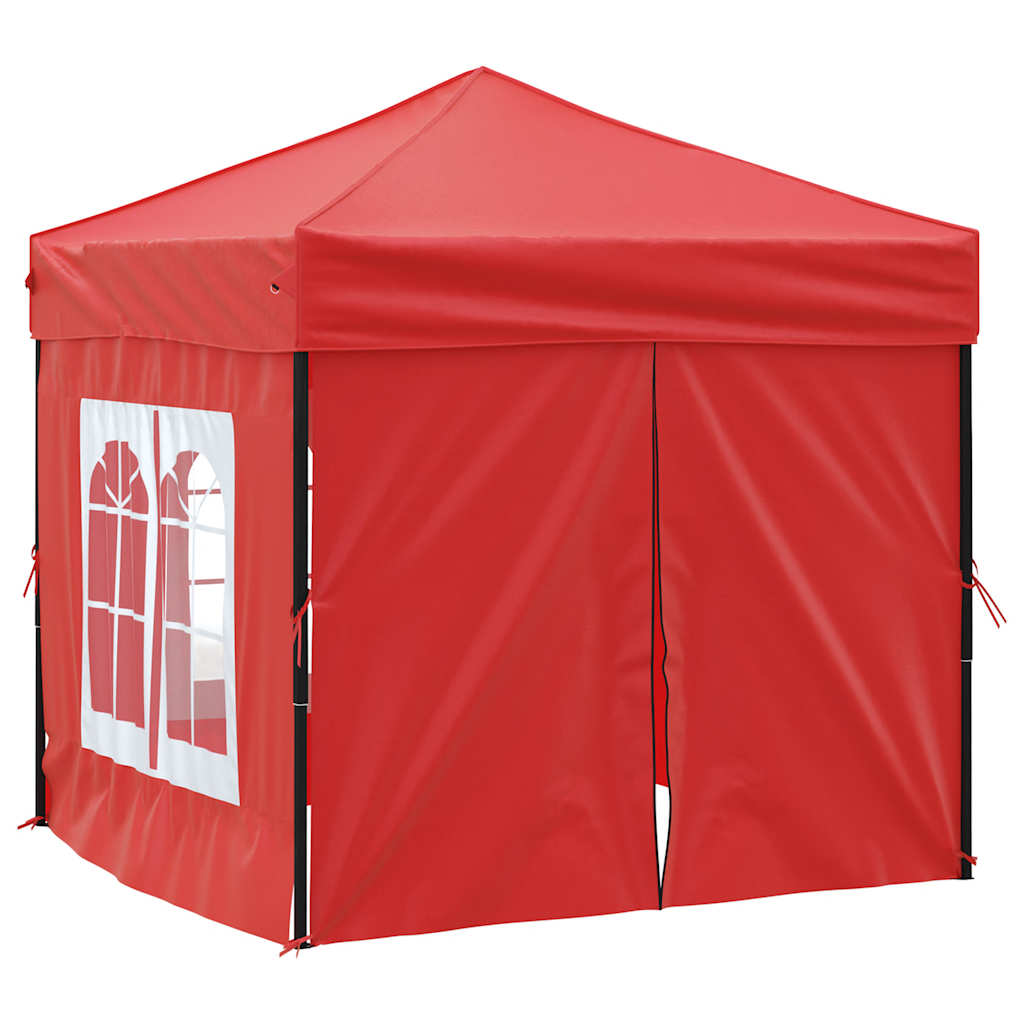 Skládací party stan s bočními stěnami červený 2 x 2 m