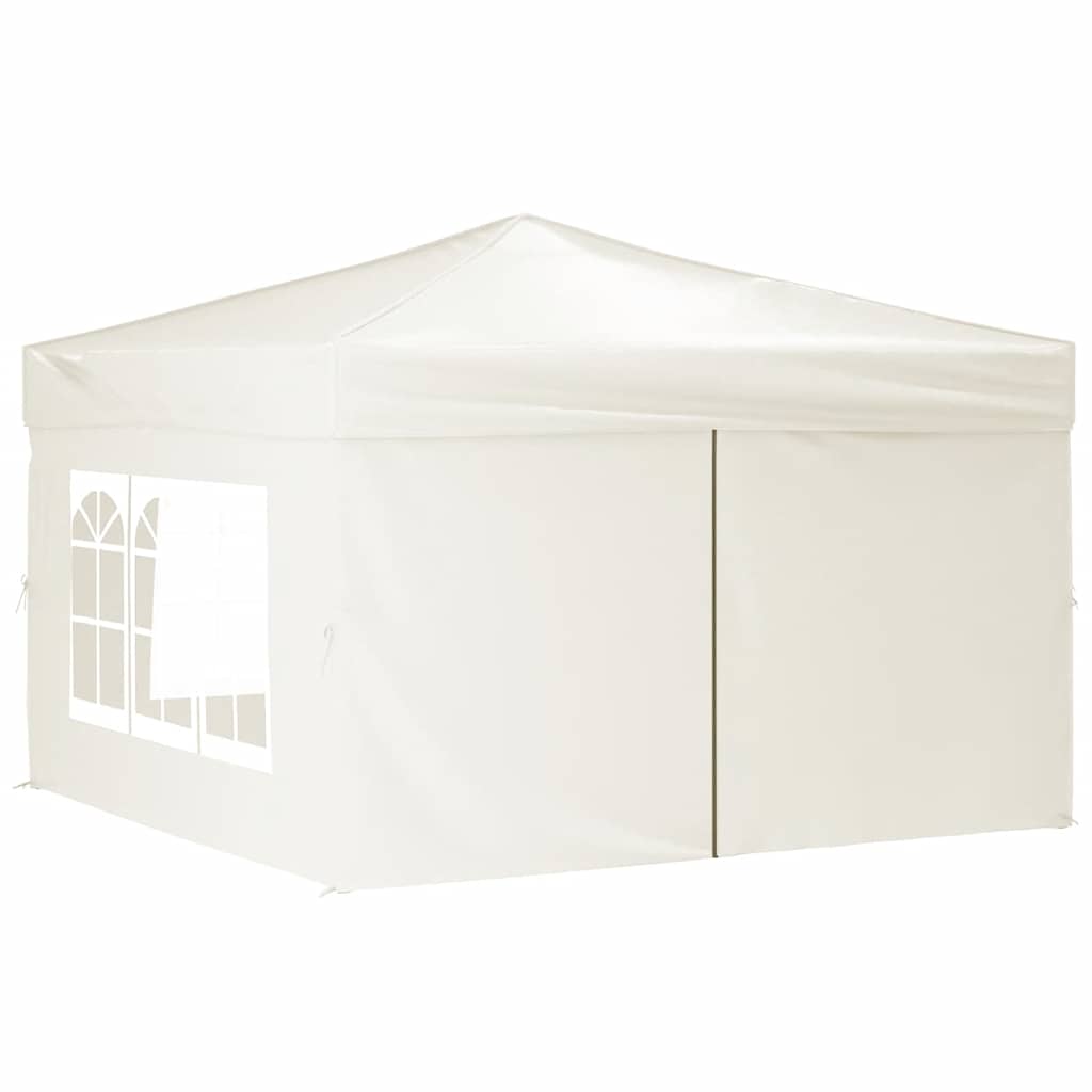 Skládací party stan s bočními stěnami krémový 3 x 3 m