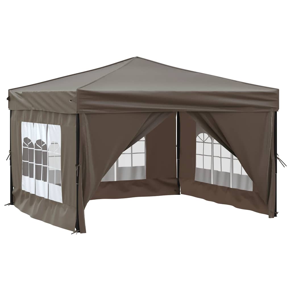 Skládací party stan s bočními stěnami taupe 3 x 3 m