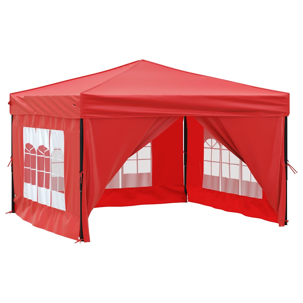 Skládací party stan s bočními stěnami červený 3 x 3 m