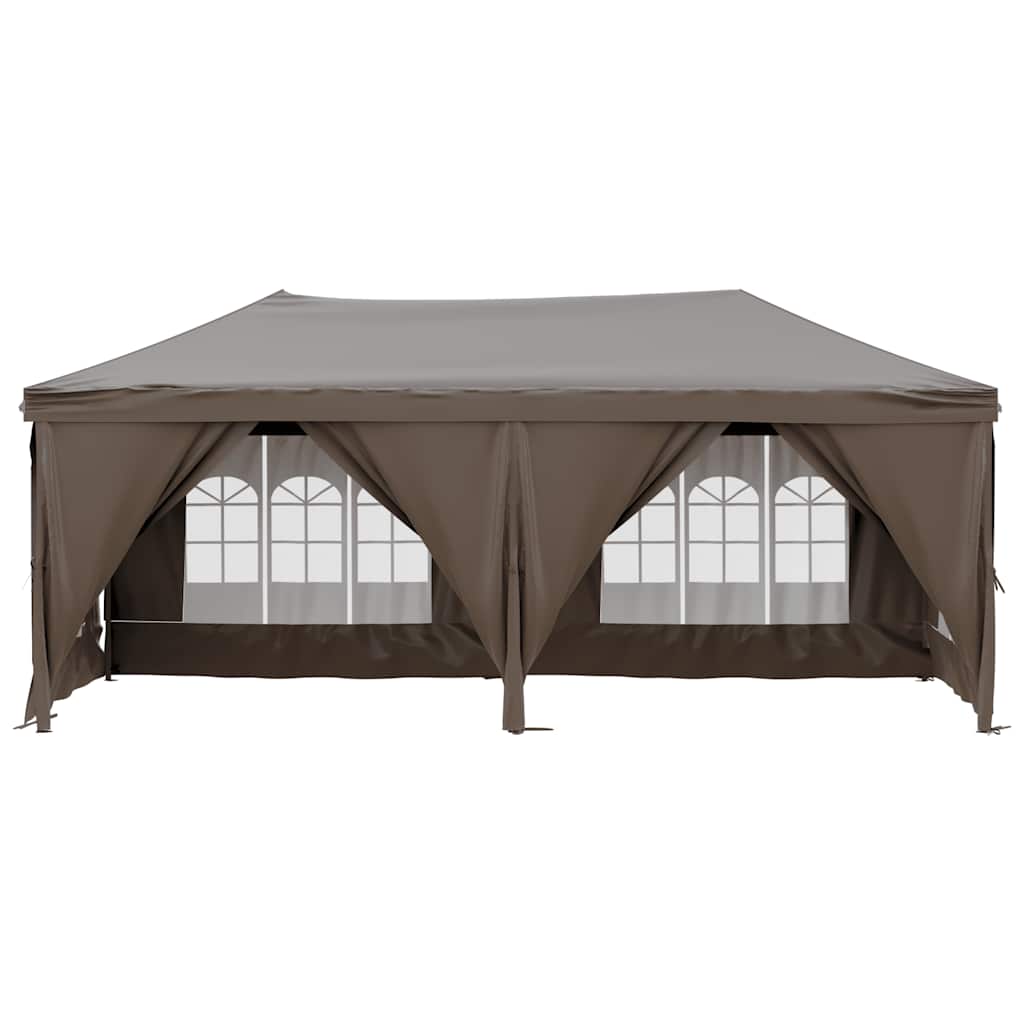 Skládací party stan s bočními stěnami taupe 3 x 6 m